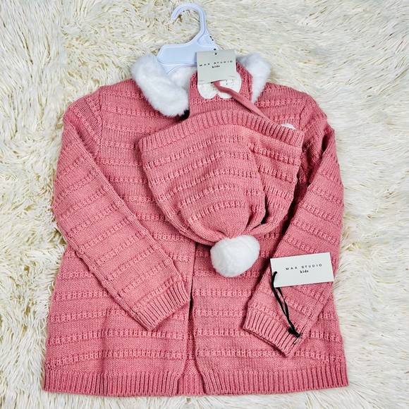 Max Studio Other - NWT Max Studios Kids Matching Sweater/Hat Set - SZ 4